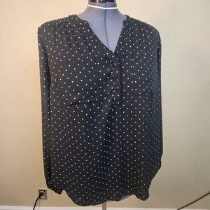 Torrid Black Polka Dot Harper Blouse Size 1 (1X) 5761